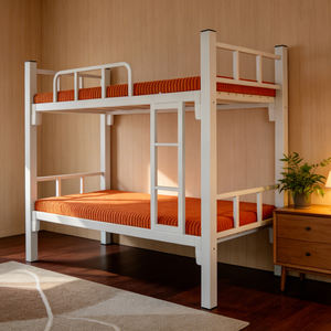 Lits superposés robustes et peu encombrants, structure en fer industriel, taille complète, écologiques, pour dortoirs, chantiers de construction - Product Image 1