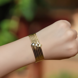 Fashion Cuff Bracelet 316L Stainless Steel PVD Gold Plating Sustainable Resistant Jewelry <b>For</b> Women <b>Men</b> - Product Image 3
