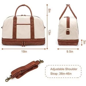Sacs de voyage personnalisés en toile pour femmes, sacs de week-end, sacs de nuit, vente en gros, usine BSCI - Product Image 2