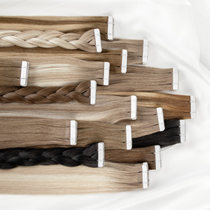 Extensiones de Cabello Humano Remy Ruso con Cinta Adhesiva, Doble Trama - Product Image 5