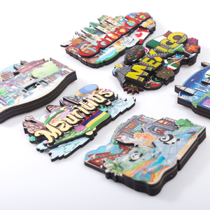 Aimant de réfrigérateur en MDF personnalisé, pays, <span class=keywords><strong>ville</strong></span>, monument, souvenir <span class=keywords><strong>touristique</strong></span>, cadeau promotionnel - Product Image 1