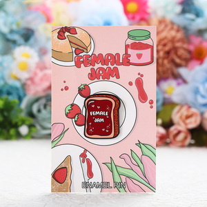 Pin de esmalte suave con diseño gratuito, personalizado con diseño de dibujos animados y brillo, al por mayor, de aleación de zinc metálica, personalizado con tarjeta de embalaje - Product Image 1