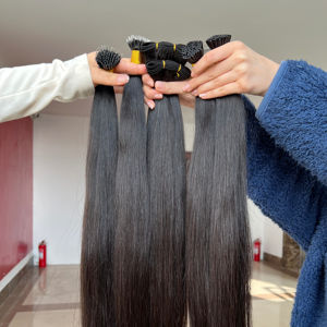 人気の新着15Aロシア人バージン生ヘアエクステンション太いエンドハンドタイ横糸ダブルドローハンドタイ - Product Image 2