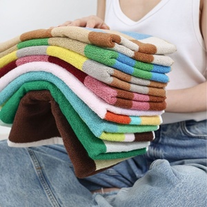 Nouvelle série d'illustrations : <span class=keywords><strong>Serviette</strong></span> de bain jacquard teinte en fil, douce pour la peau, en coton peigné à boucles longues, pour enfants et adultes - Product Image 1