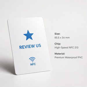 Thẻ NFC PVC chất lượng cao, chống nước, lập trình được, tùy chỉnh theo yêu cầu, bán buôn từ nhà máy, thẻ đánh giá màu trắng có logo - Product Image 5