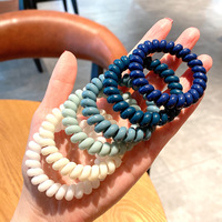 Élastiques à cheveux spirale personnalisables en forme de fil téléphonique, 6 pièces/boîte, pour femmes et filles, échantillon rapide, chouchous en fil téléphonique