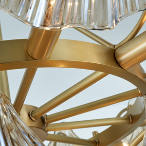 Lustre en verre de style américain tout en cuivre pour les salons, les salles à manger et les salles d'étude ; Design vintage créatif ; Luxe moderne ; Sensation haut de gamme - Product Image 4