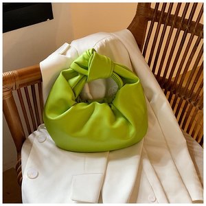 Trendy Fashion Lady Half <strong>Round</strong> <strong>Bags</strong> Cute Wrinkle Mini Handbag for Women - Product Image 3