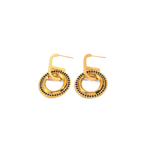 Pendientes de Moda con Diseño de Aro, Chapados en Oro, Acero Inoxidable 316L, Sostenibles y Resistentes - Product Image 2