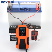 Chargeur de batterie de moto universel FOXSUR 6V 12V 2A à réparation automatique par impulsions pour batteries au plomb 6V 12V
