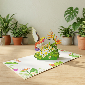 Carte pop-up 3D colibris Vietcraft, best-seller, design personnalisé, artisanat animalier, logo, art papier fait main, impression offset pour la maison - Product Image 6