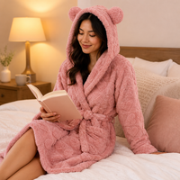 Peignoir de bain en tissu éponge ultra doux et moelleux pour femme, personnalisé avec marque privée, idéal pour le spa et l'hôtel, vente en gros