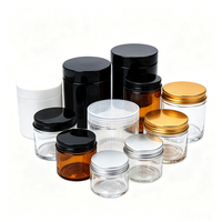 Pot en plastique transparent à large ouverture, récipient vide en PET pour le stockage et l'emballage de produits alimentaires, cosmétiques, crèmes et poudres