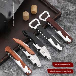 Set di apertura vino rosso Multi-funzionale-Design ippocampo con manico in legno massello, portatile e di fascia alta - Product Image 3