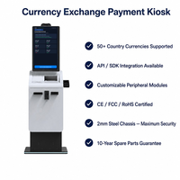 Kiosque de change multi-devises pour aéroport avec lecteur de passeport, recycleur de billets, lecteur de code QR et prise en charge d'API ouverte et SDK