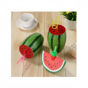 Forma de taza personalizable para fiestas de cumpleaños de niños tazas de patio tazas de frutas de plástico