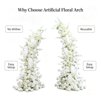 Composition florale artificielle en arche de cornes, ensemble de fleurs de coin pour mariage, idéal pour la décoration de la cérémonie, du fond de scène, de l'entrée et des mariages en extérieur