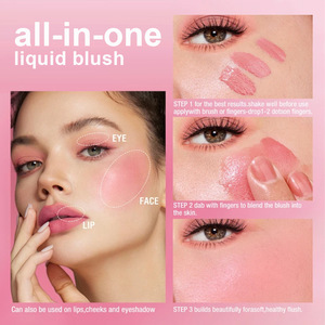 Blush Liquido All'Ingrosso Multicolore Effetto Opaco Lunga Durata Anti-Sbavature Facile da Applicare Rosa Illuminante Trucco Naturale - Product Image 3