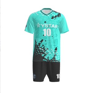 Kit <span class=keywords><strong>Calcio</strong></span> Personalizzato OEM per Uomo Adulto, Maglia a Maniche Corte e <span class=keywords><strong>Pantaloncini</strong></span>, 100% Poliestere, Leggero e Traspirante, per Allenamento Estivo del Club - Product Image 4