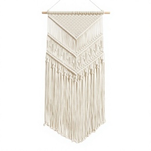 Tapiz de Macramé Hecho a Mano, Ecológico, de Cuerda de Algodón, Estilo Boho, para Decoración del Hogar, Dormitorio, Sala de Estar, Regalo de Cumpleaños - Product Image 1