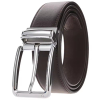 Ceintures en cuir véritable pour hommes, boucle simple, logo personnalisé, ceintures en cuir formelles pour affaires, vente en gros