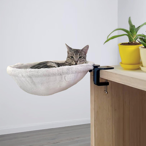 Tempat Tidur Meja Rak Kucing untuk Anak Kucing di Dalam Ruangan, Hammock Kucing dari Kain Bulu Imitasi Lembut yang Dapat Disesuaikan, Furnitur Kucing Modern Unik - Product Image 1