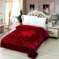 Precio al por mayor de fábrica, cama térmica personalizada, sofá, Manta lisa en relieve, mantas Raschel de poliéster para invierno