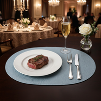 Unieke ovale placemat tafelmat van PU leer, waterdicht, opvouwbaar, voor bruiloft, restaurant, diner, school, laptop, decoratie, hotel, bar