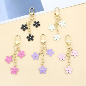 Kawaii Metal Flower Keychain Minimalist Enamel Floral <b>Keyring</b> Elegant Bag <b>Charm</b> Key Accessory Perfect Gift for Women & Girls - Product Image 6