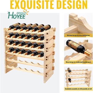 2 pezzi 6 Tier 36 porta vino in legno espositore scaffali in piedi in legno portabottiglie per la <span class=keywords><strong>cucina</strong></span>, cantina, pavimento - Product Image 3