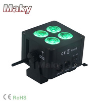 NOUVELLE Lumière # Mini projecteur LED PAR (fer) 4x18W IR avec télécommande sans fil 2.4G DMX, alimentation par batterie, effet lumineux de scène