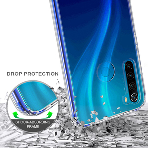 Capa traseira para smartphones, capa tpu transparente à prova de choque para xiaomi redmi note 8