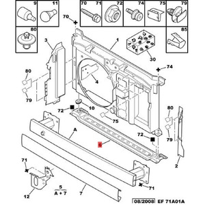 Peugeot 307 <b>Radiator</b> Lower Crossbeam 7209A0 For Front Engine Water Tank Replacement Part - Product Image 2