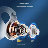 Headset Nirkabel Model Jepit Telinga YX08 Baru dengan Peredam Kebisingan Aktif (ANC), Tahan Air IPX5, Kontrol Suara, NFC, Tak Terlihat