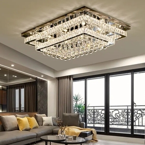 CE Certified Hall Large Modern Luxury Chandelier <b>Lamp</b> Rectangular K9 Crystal Ball Ceiling Light Lustre for Living Room - Product Image 4
