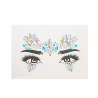 9 autocollants adhésifs pour le visage en forme d'étoile/goutte d'eau/rond, avec pierres précieuses et paillettes, pour tatouage temporaire, maquillage corporel multicolore pour festivals et soirées.