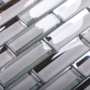 Nhà hàng hiện đại nhà bếp backsplash hình chữ nhật 8mm Gương trắng ngón tay khảm thủy tinh - Product Image 5