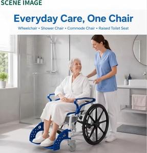 <span class=keywords><strong>Fauteuil</strong></span> de douche et de toilette autopropulsé personnalisé OEM/ODM avec logo, <span class=keywords><strong>pour</strong></span> personnes âgées, avec roues, <span class=keywords><strong>pour</strong></span> transfert en salle de bain, certifié CE - Product Image 4