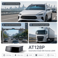 Capteur LiDAR hybride à semi-conducteurs Hesai AT128P 128CH pour automobile, 260m, 120°, 0,1°, 1,53M PPS, IP6K9K, pour conduite autonome et ADAS