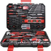 Outils de réparation automobile 158 pièces, fourniture directe d'usine, ensemble d'outils portables, trousse à outils domestique, clé à molette réglable, embouts de tournevis