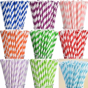 Cannucce di <span class=keywords><strong>Carta</strong></span> 100% Biodegradabili, Monouso, Confezionate Singolarmente, Ecologiche per Bubble Tea e Feste, Personalizzabili - Product Image 1