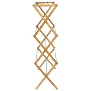 Séchoir à linge pliable à 3 niveaux, type sol, en acier et <span class=keywords><strong>bambou</strong></span>, extensible, pour salle de bain - Product Image 2