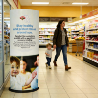Support publicitaire en carton pliable, présentoir de totem en carton, bannière publicitaire, présentoir de totem en carton promotionnel