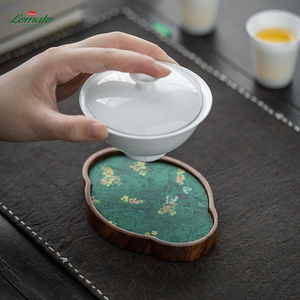 ถาดน้ำชาทำด้วยมือสไตล์นีโอจีนถาดใส่ชาขนมยามบ่ายถาดสีไม้วอลนัทพร้อมผ้ากอซถาดเสิร์ฟ - Product Image 3