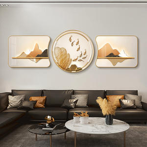 Salon Décoratif Lumière De Luxe Peinture Canapé Fond Simple Mural <span class=keywords><strong>Triptyque</strong></span> Mur Art - Product Image 4