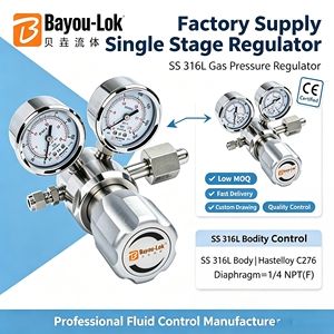 Vanne régulatrice de pression de gaz à diaphragme en Hastelloy SS316L, contrôle de l'oxygène et de l'azote, type piston à haut débit pour systèmes de gaz industriels - Product Image 1
