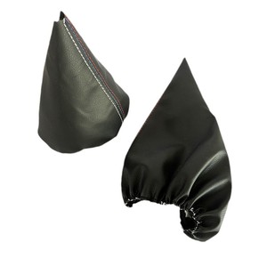 BMW Leather <b>Gear</b> Knob Cover For Car Shift <b>Stick</b> Protective Sleeve With Red Stitching - Product Image 4