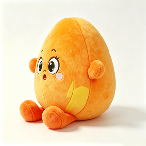 Peluche de Huevo Naranja Personalizado, Adorable y Suave, con Ojos y Extremidades Grandes, de 31cm-50cm, Almohada Unisex para Niños - Product Image 4