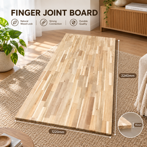 Tablero de Madera para Juntas de Dedos, 1220x2240mm, 15mm de Grosor, Acabado Natural, Diseño Minimalista para Muebles de Interior - Product Image 1