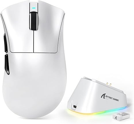 Original Attack Shark V3 PRO 62g Superlight Wireless Gaming Mouse RGB Magnetic Charging Dock Tri-Mode Mouse 25000DPI 500mA